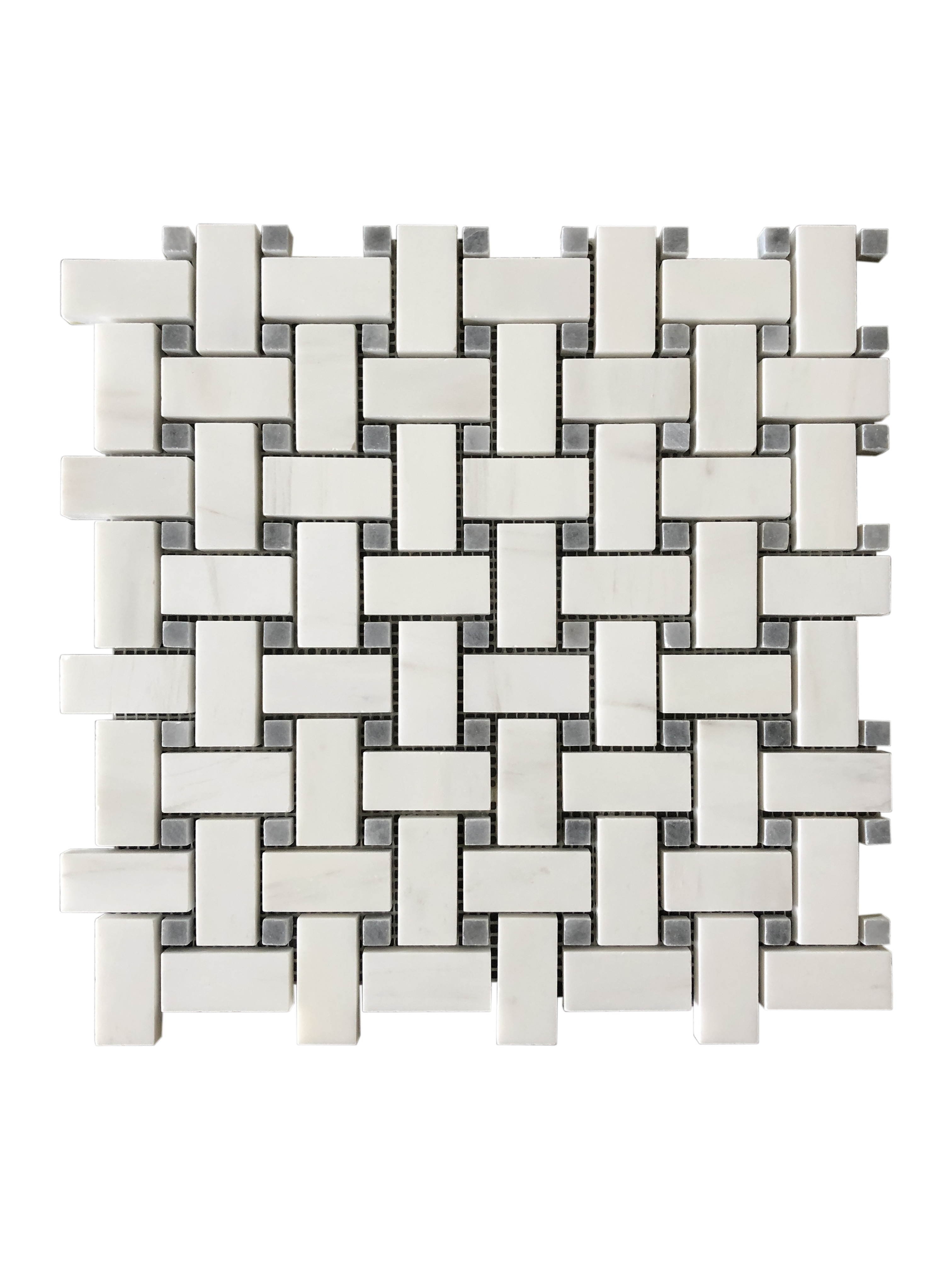 DOLOMITE MARBLE MOSAIC POLISHED BW BLUE DOT 1